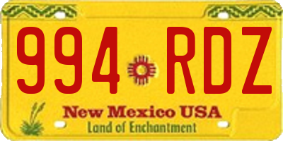 NM license plate 994RDZ