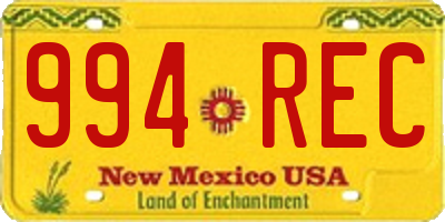 NM license plate 994REC