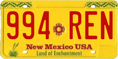NM license plate 994REN