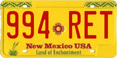NM license plate 994RET