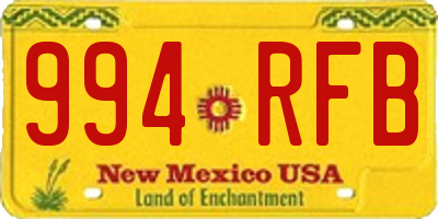 NM license plate 994RFB