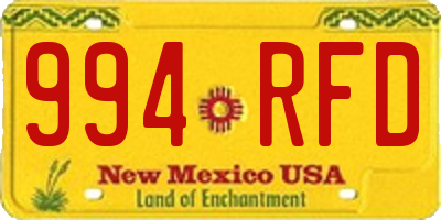 NM license plate 994RFD