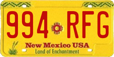 NM license plate 994RFG