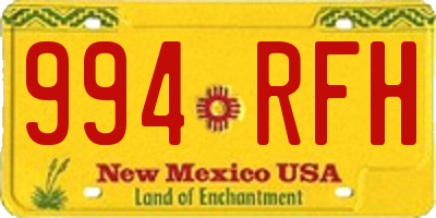 NM license plate 994RFH