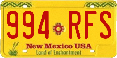 NM license plate 994RFS