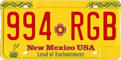NM license plate 994RGB