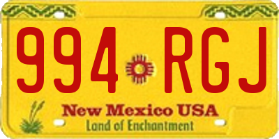 NM license plate 994RGJ