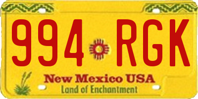 NM license plate 994RGK