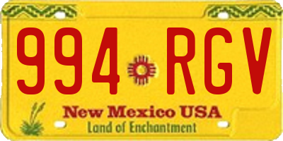 NM license plate 994RGV