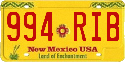 NM license plate 994RIB