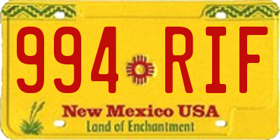 NM license plate 994RIF