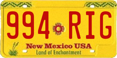 NM license plate 994RIG