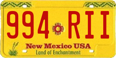 NM license plate 994RII