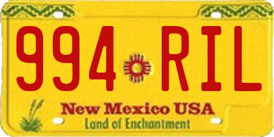 NM license plate 994RIL