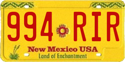 NM license plate 994RIR