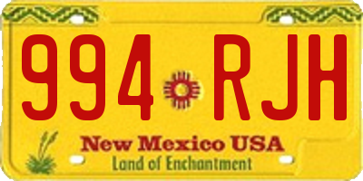 NM license plate 994RJH