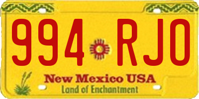 NM license plate 994RJO