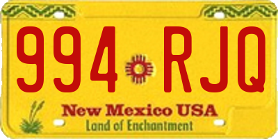 NM license plate 994RJQ