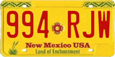 NM license plate 994RJW