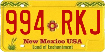 NM license plate 994RKJ