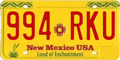 NM license plate 994RKU
