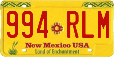 NM license plate 994RLM