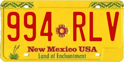 NM license plate 994RLV