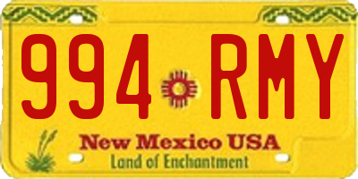 NM license plate 994RMY