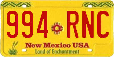 NM license plate 994RNC