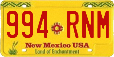 NM license plate 994RNM
