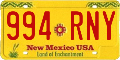 NM license plate 994RNY