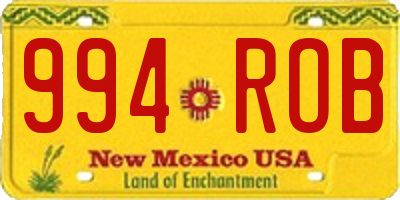 NM license plate 994ROB