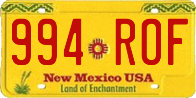 NM license plate 994ROF