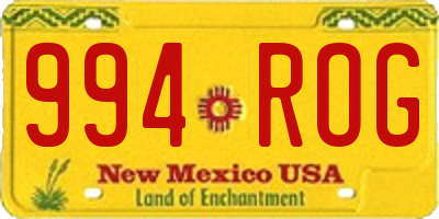 NM license plate 994ROG