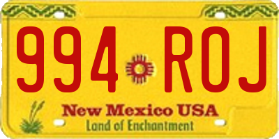 NM license plate 994ROJ