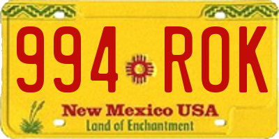 NM license plate 994ROK
