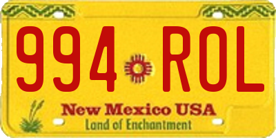 NM license plate 994ROL