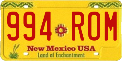 NM license plate 994ROM