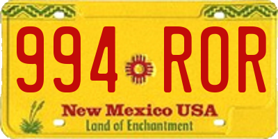NM license plate 994ROR