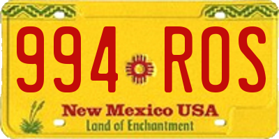 NM license plate 994ROS