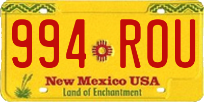 NM license plate 994ROU