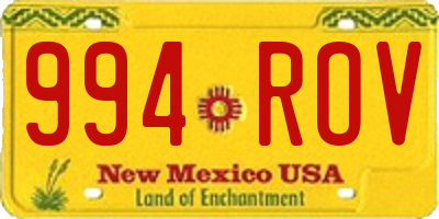 NM license plate 994ROV