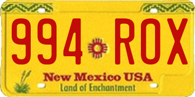 NM license plate 994ROX