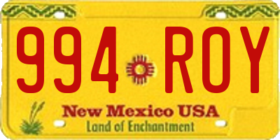 NM license plate 994ROY