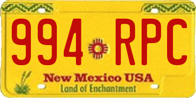 NM license plate 994RPC