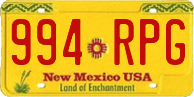 NM license plate 994RPG