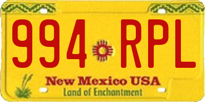 NM license plate 994RPL