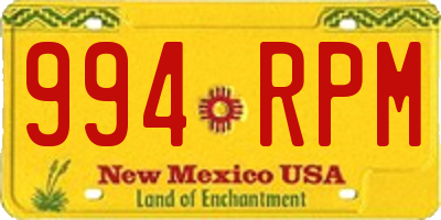 NM license plate 994RPM