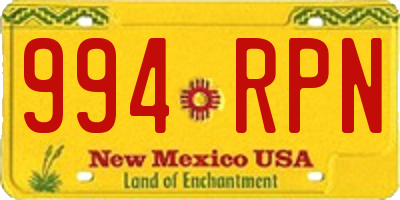 NM license plate 994RPN