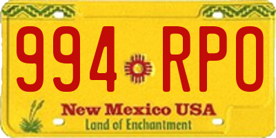 NM license plate 994RPO